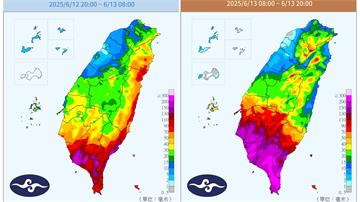熱帶低壓＋西南風「全台炸雨」！南台灣下到「紫爆」...