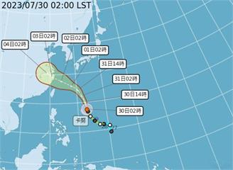 各地防午後雷陣雨 「卡努」將轉中颱週二起影響北台...