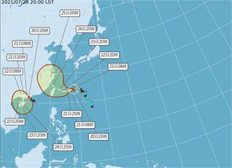 「烟花」颱風增強為中颱 路徑北修