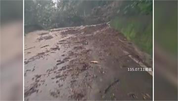 巴威挾逾4百毫米驚人雨量 苗栗大安聯絡道坍方