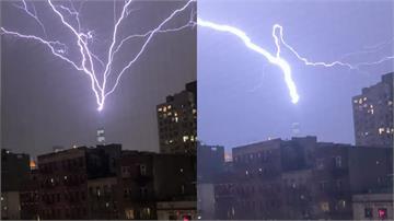 震撼！世貿中心1號大樓遭雷擊 整個紐約瞬間被照亮