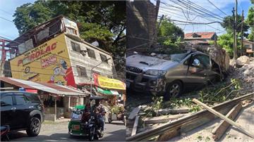 菲律賓規模7強震！民宅傾倒 班泰鐘塔大石崩落