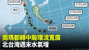明起北台灣水氣增、偶有陣雨　颱風「南瑪都」凌晨增...