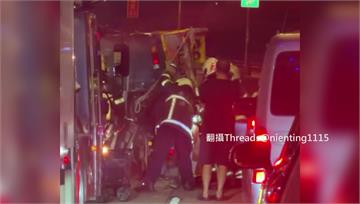 萬華環河快速道路車禍！貨車、工程車碰撞側翻　2駕...