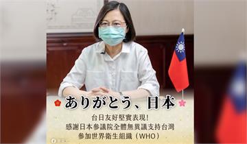 日本參議員「全體起立」支持台灣　蔡英文社群兩度發...
