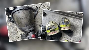 震驚！2殉職消防員面罩 遭焦油汙泥染黑