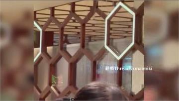 百貨餐廳天花板漏水成「水濂洞」民眾笑：撐傘吃飯