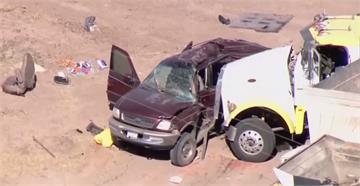 美休旅車超載塞25人 砂石車撞擊至少13死