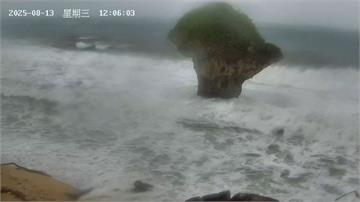 楊柳颳強風！ 小琉球花瓶岩「鏡頭君」扛不住低頭倒...
