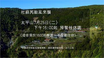 杜蘇芮颱風來襲 太平山明下午4點起預警性休園