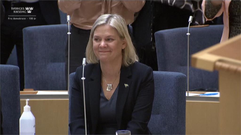 瑞典史上首位女總理安德森。圖／翻攝自AP Direct