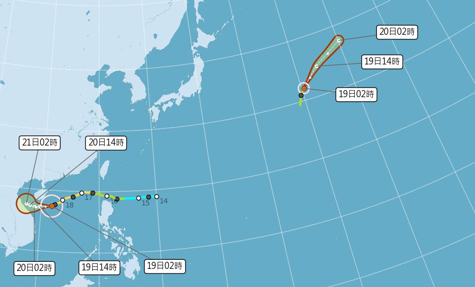 颱風最新路徑。圖／氣象局提供