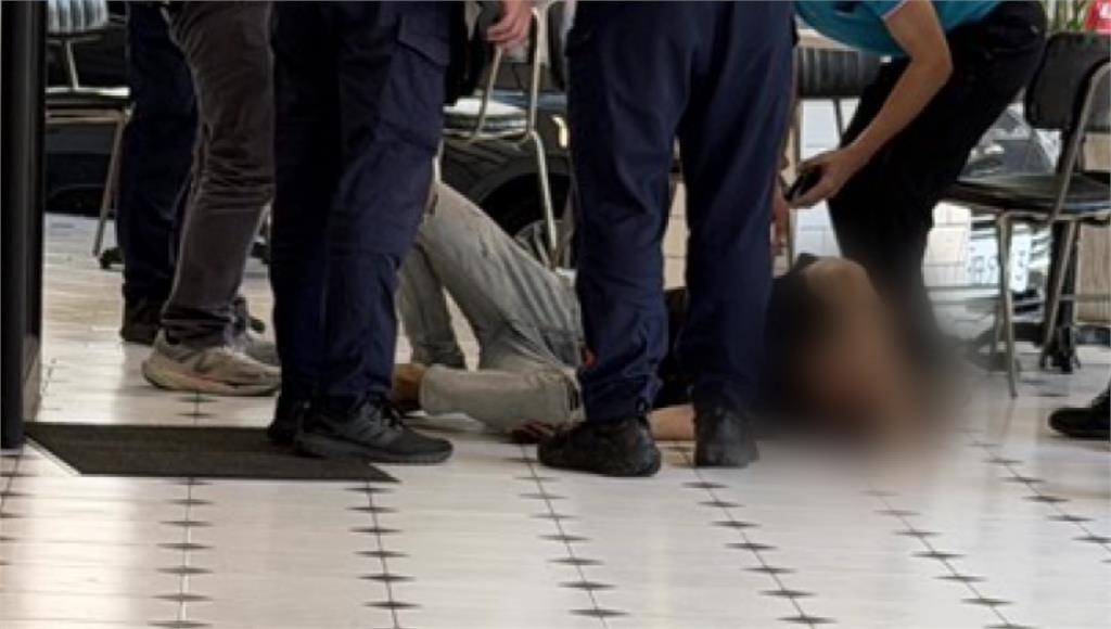 台中法院旁驚傳槍響，男子腹部中彈送醫。圖／台視新聞