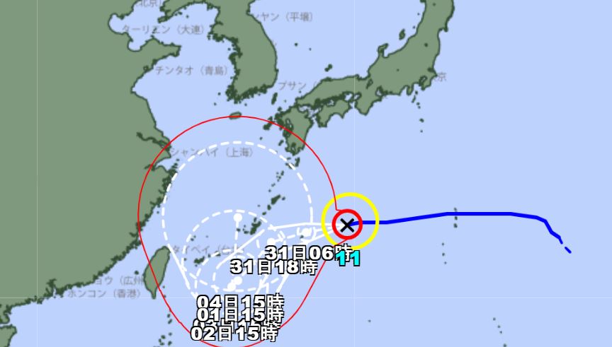受軒嵐諾影響，小笠原群島一度發布3警報。圖／日本氣象廳