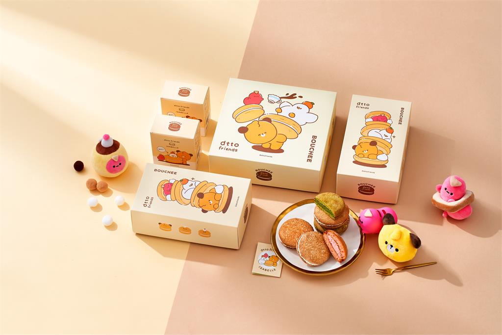 聯名布雪系列禮盒商品，期間限定宇治抹茶、草莓全新口味登場。圖／伊莎貝爾提供