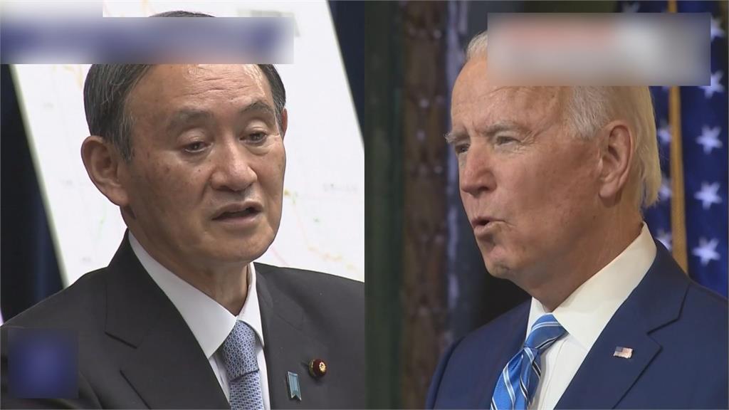 日相菅義偉抵達華府與美國總統拜登會面。圖：NHK