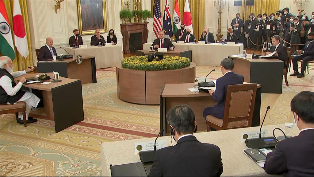 四方安全對話在美國白宮舉辦首場面對面領袖峰會。圖／翻攝自AP Direct