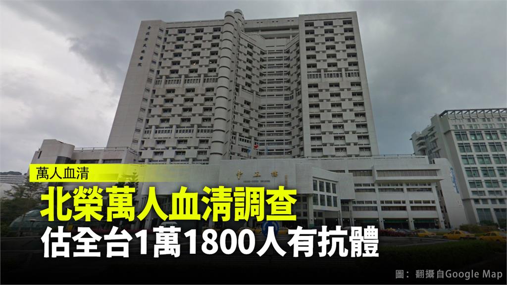 北榮萬人血清調查 估全台1萬1800人有抗體