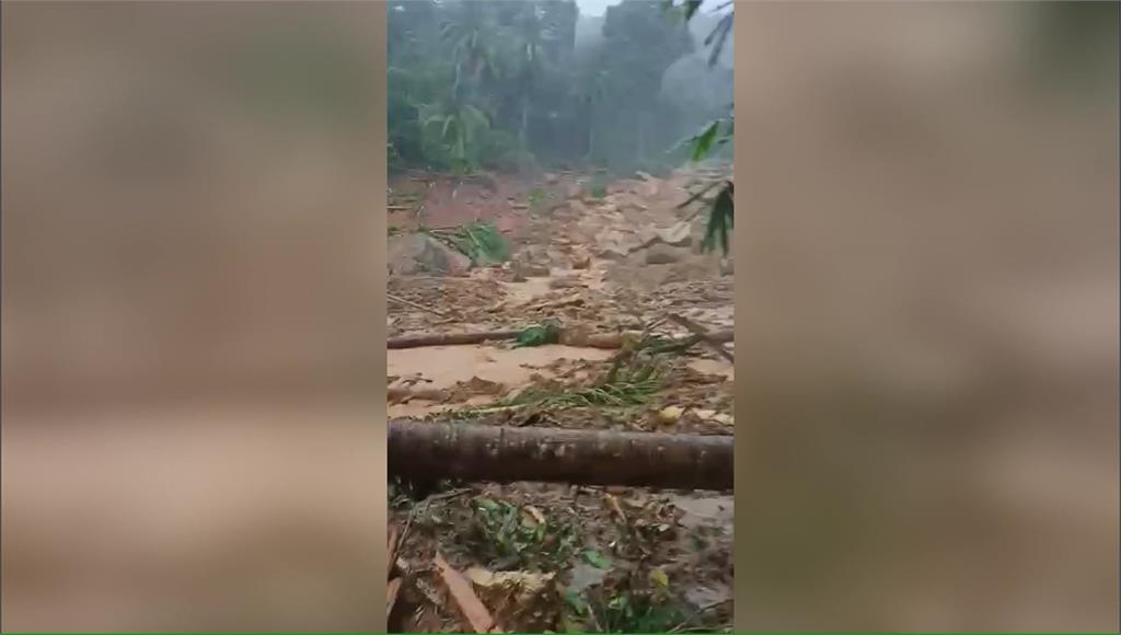 印尼一偏遠離島發生土石流。圖／美聯社