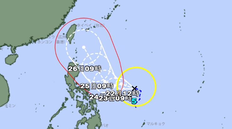 日本氣象廳預測杜蘇芮路徑。圖／翻攝自日本氣象廳