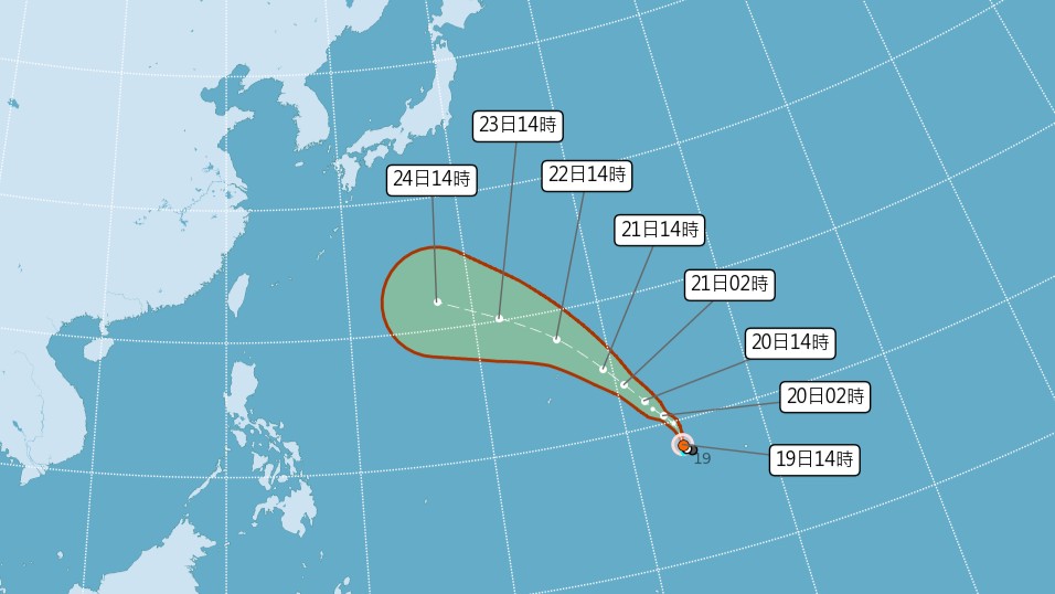 「沙德爾」颱風生成！往西北移動　路徑朝琉球南方海面前進