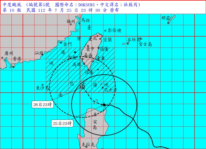 杜蘇芮陸警範圍再擴大！高雄納警戒 4縣市豪、大雨...