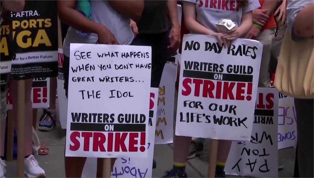 好萊塢演員加入編劇罷工行列，掀起全面罷工潮。圖／美聯社、路透社、CNN