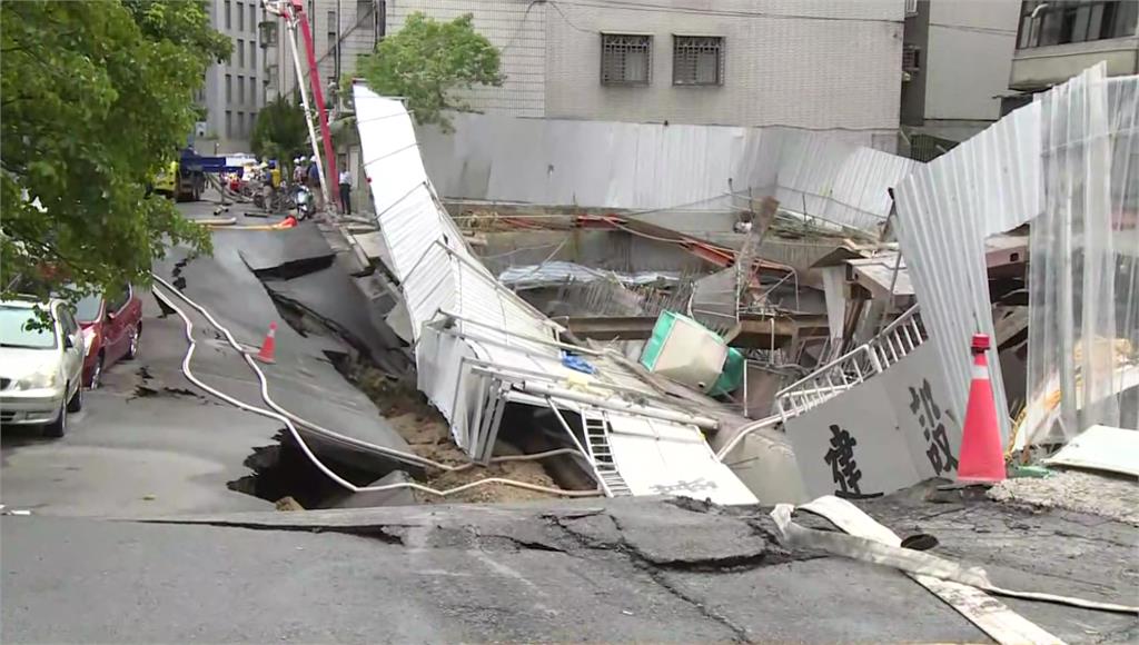 基泰建設施工不慎害鄰房樓塌。圖／台視新聞
