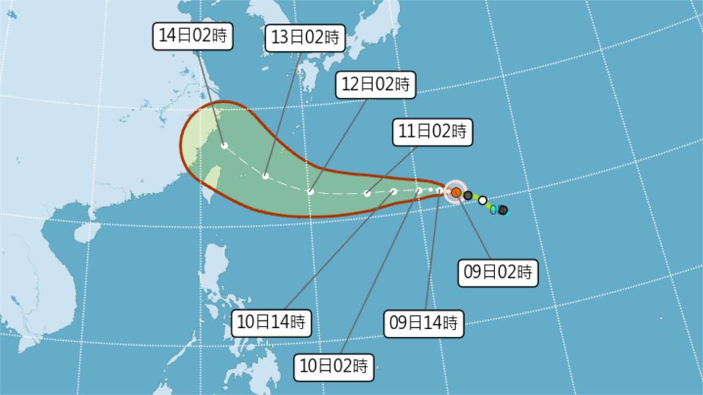 「楊柳」侵台不確定性仍高。圖／中央氣象署