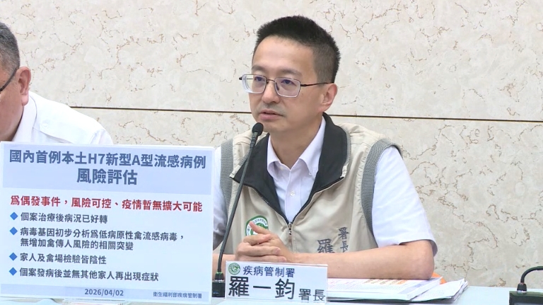 首例本土H7流感「禽傳人」 疾管署：匡列33人、疫情無擴大跡象
