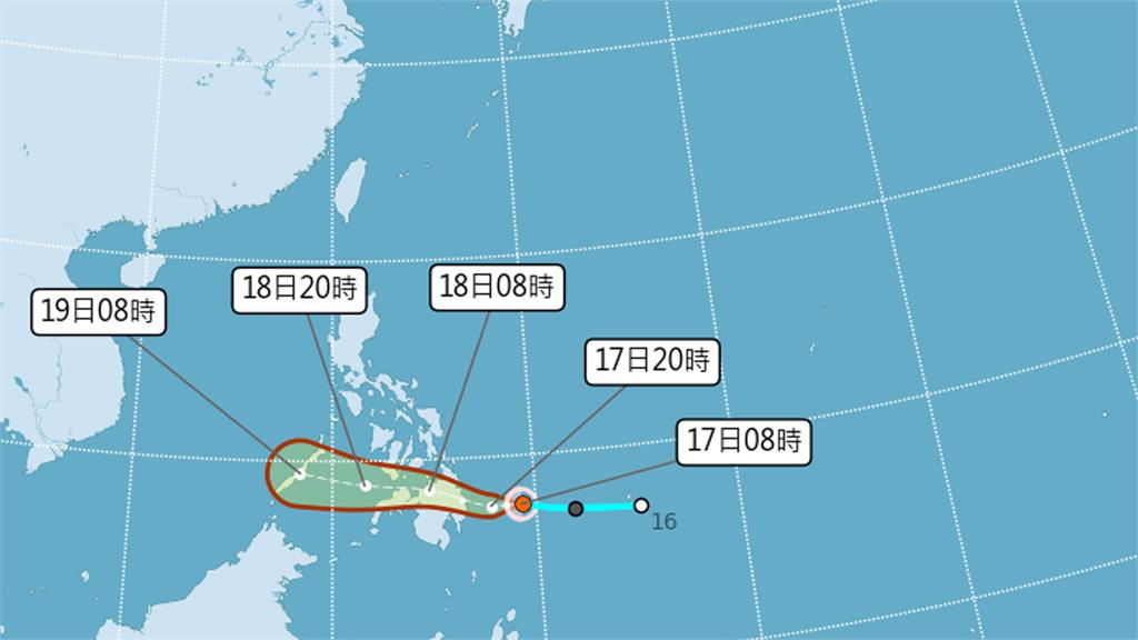 今年第17號颱風「鯉魚」生成。圖／中央氣象署