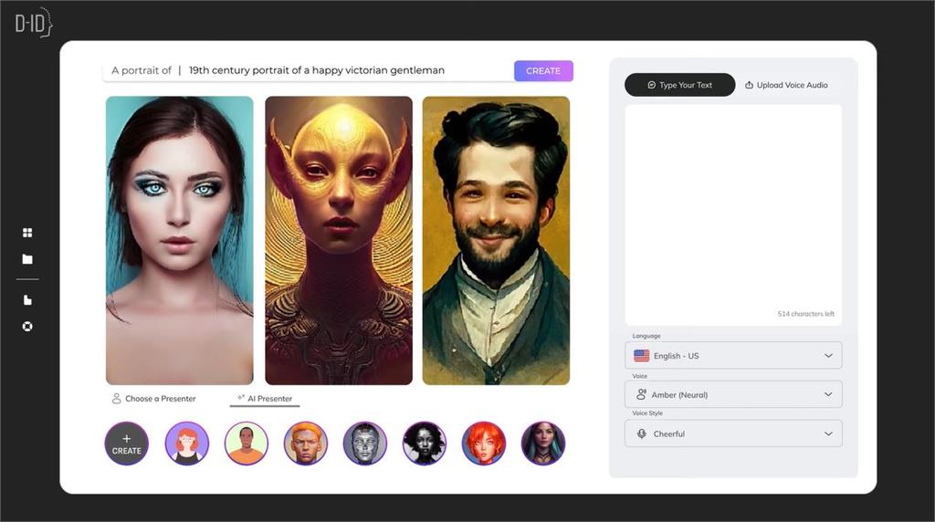 「D-ID」的生成式AI，只要一張人頭照就可以生成虛擬頭像。圖／翻攝自YouTube@D-ID