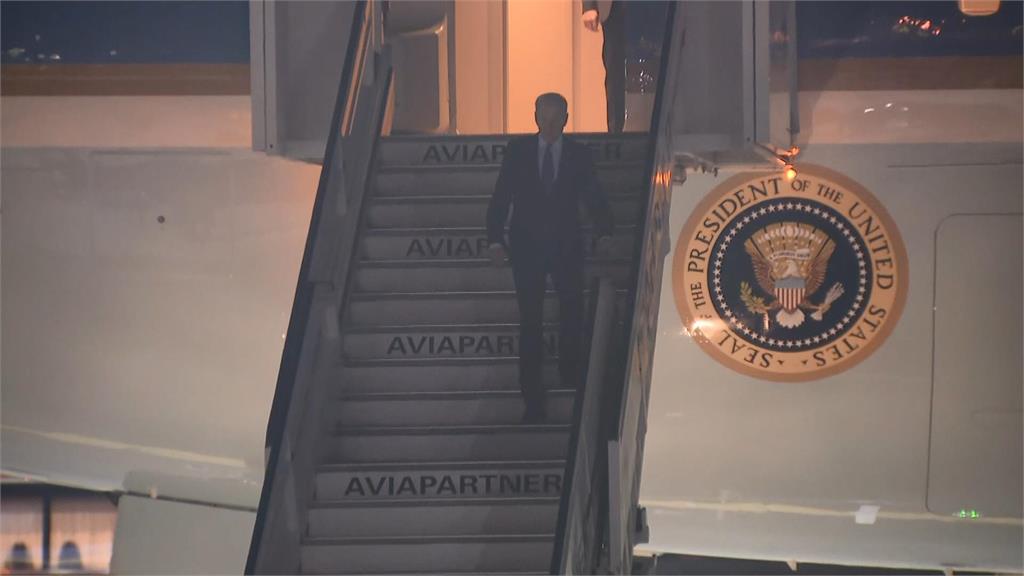 美國總統拜登抵達布魯塞爾。圖／翻攝自AP Direct