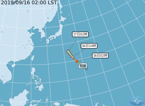 今年第16號颱風琵琶生成。(圖／氣象局)