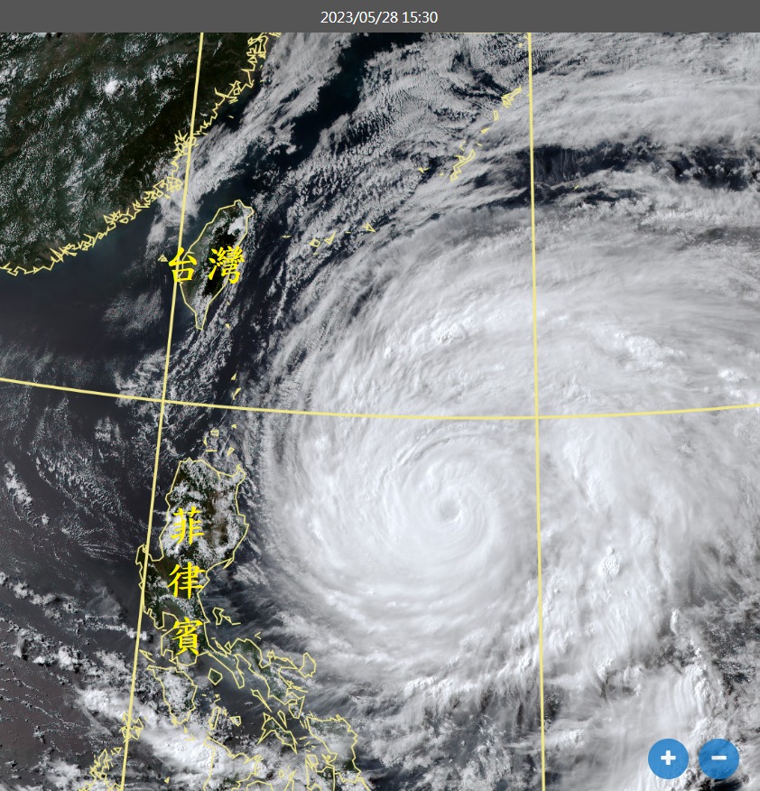 瑪娃颱風眼變模糊了。圖／翻攝自FB@mdc.cwb
