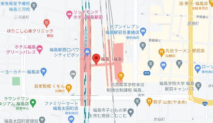 日本福島市JR福島站西口發生攻擊事件。圖／翻攝自Google Map