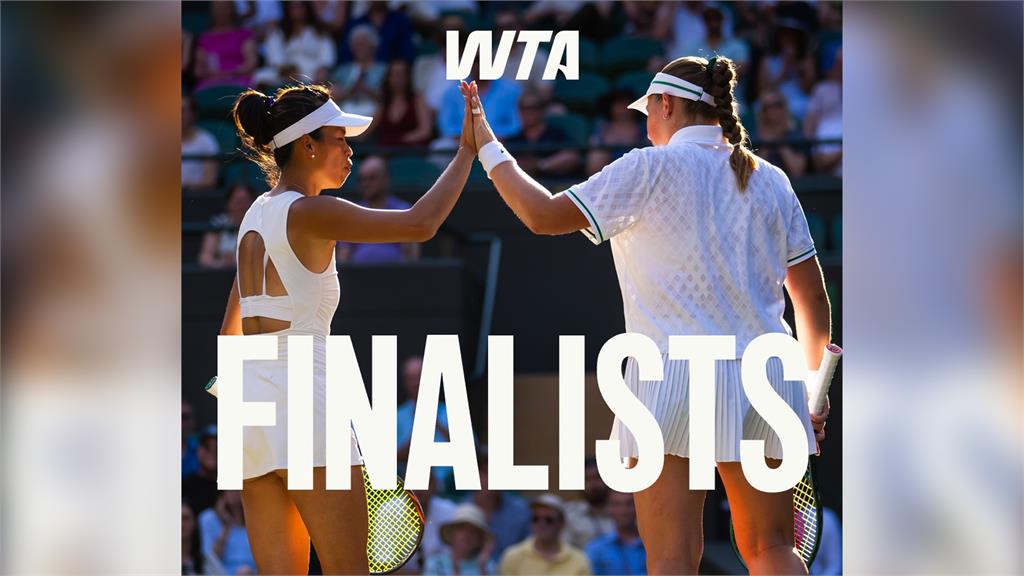 謝淑薇/奧絲塔朋科晉級2025溫網女雙決賽。圖／翻攝自X@WTA