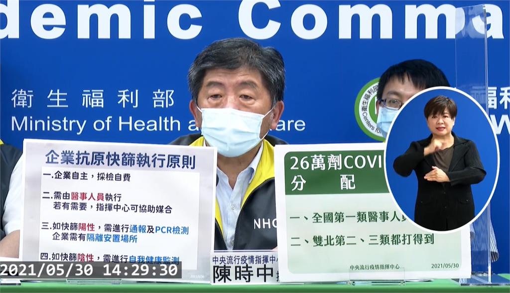 陳時中表示，台灣的莫德納疫苗是歐洲廠進口。圖／台視新聞