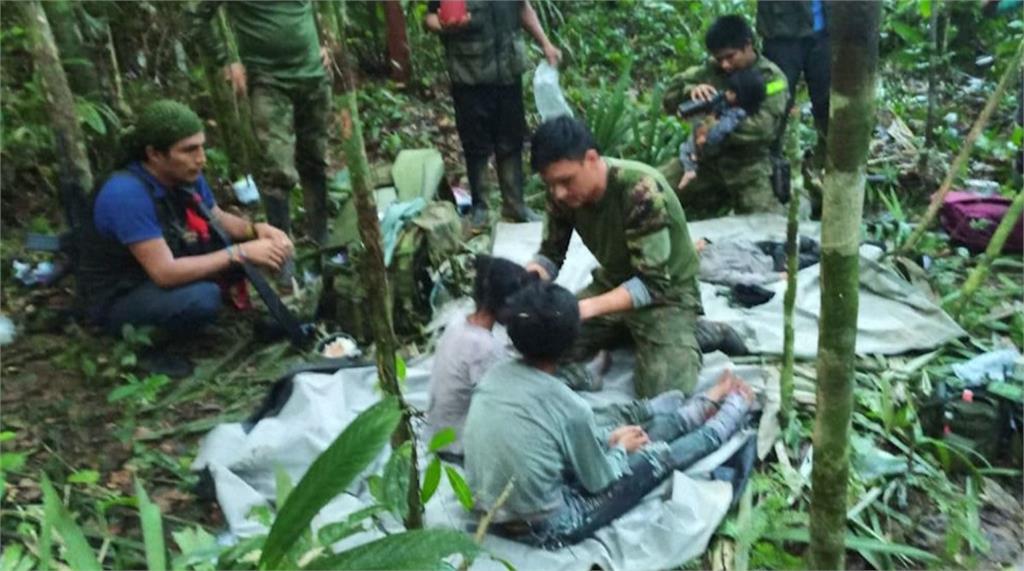 空難發生後，哥倫比亞4名兒童在雨林生存40天後獲救。圖／美聯社、路透社