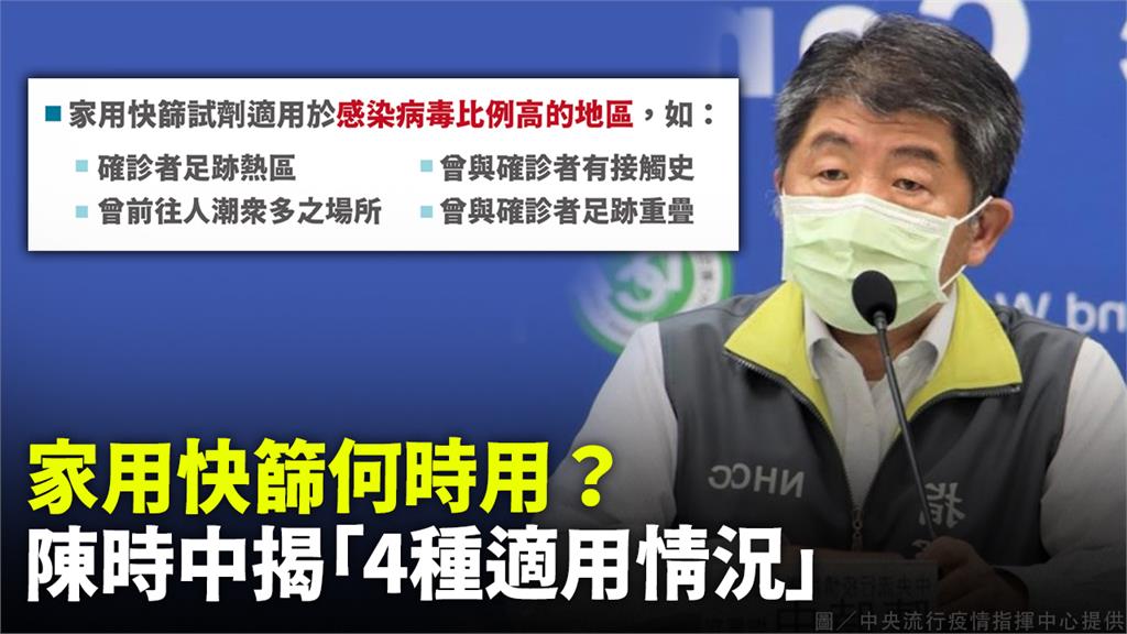 家用快篩何時用？　陳時中揭「4種適用情況」