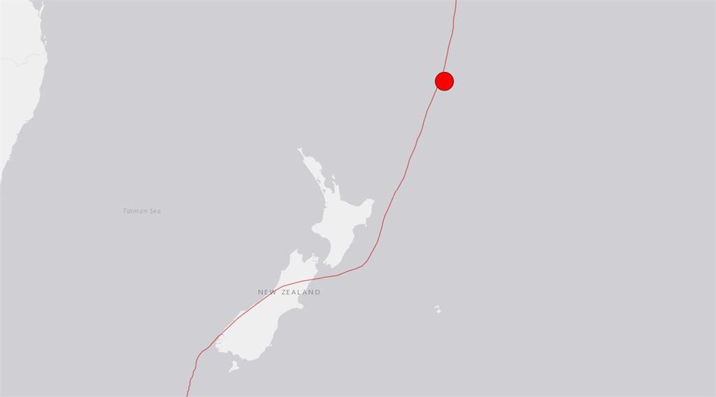 紐西蘭克馬得群島7.1強震。圖／翻攝自usgs.gov