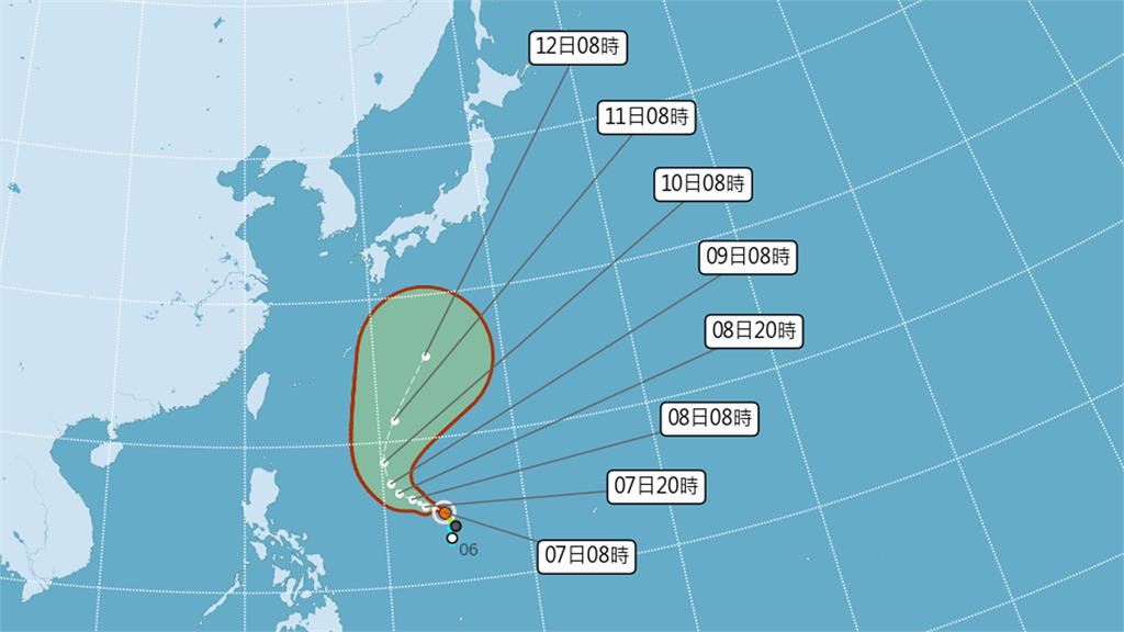 路徑潛勢預報。圖／中央氣象局