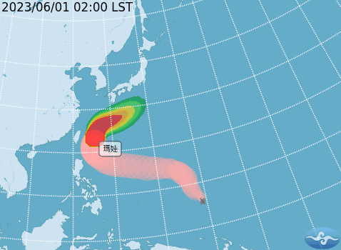 瑪娃颱風遠離台灣，但仍影響台灣天氣。圖／中央氣象局提供