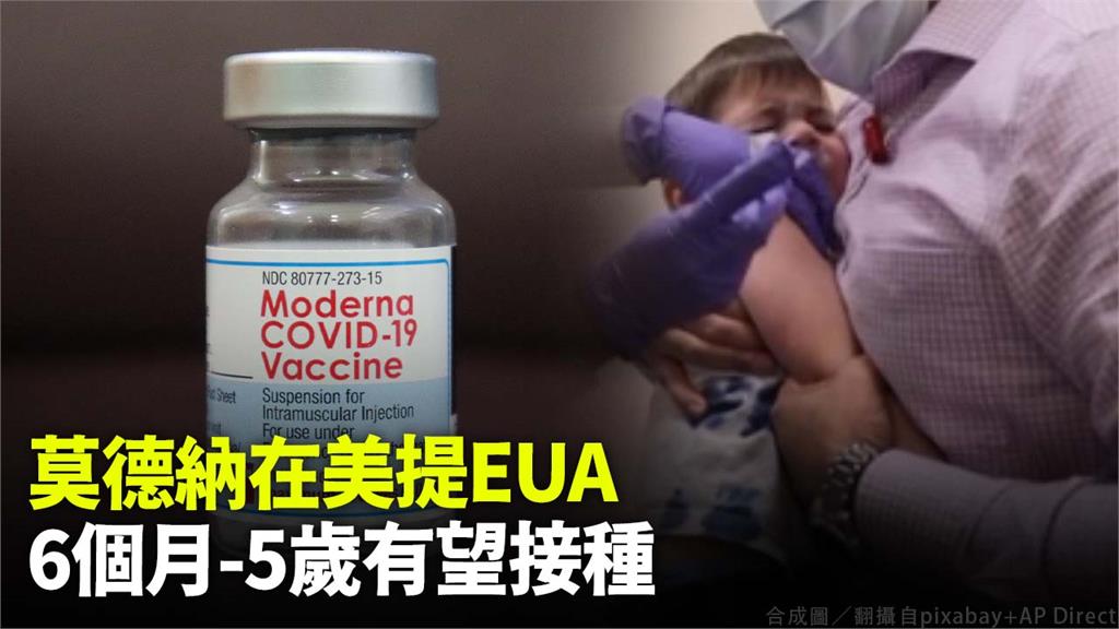 莫德納在美提EUA，6個月到5歲孩童有望接種。合成圖／翻攝自pixabay+AP Direct