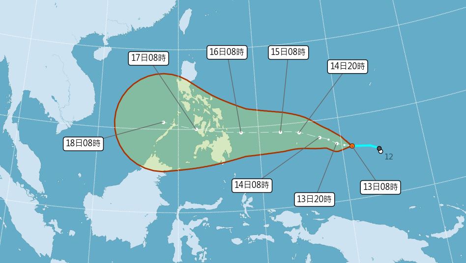 今年第22號颱風「雷伊」生成。圖／氣象局提供