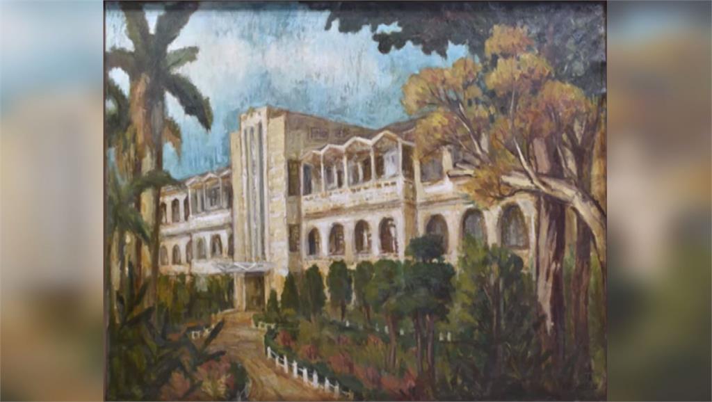 這幅畫作為1960年美術老師、知名畫家陳瑞福所畫的校景，如今拍賣價格破千萬。圖／台視新聞