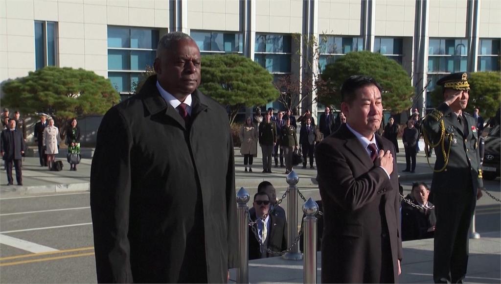 美國國防部長奧斯汀訪問南韓。圖／美聯社、路透社、CNN