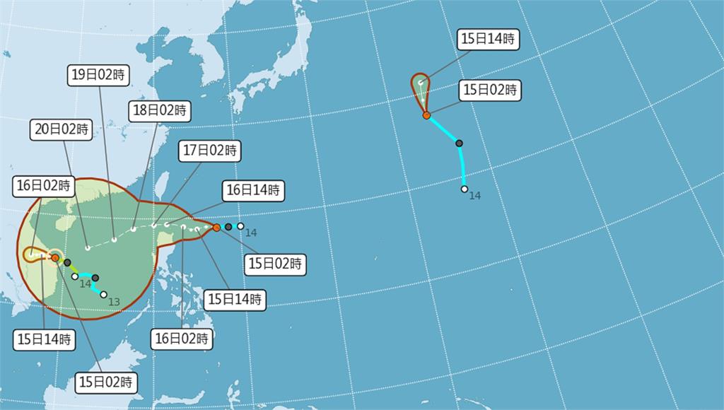 颱風潛勢路徑圖。圖／氣象局提供