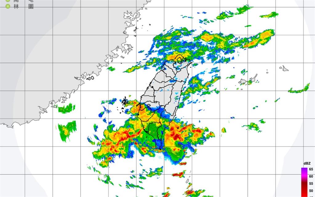 鋒面北移+西南風增強，水氣包圍台灣，慎防致災雨。圖／中央氣象局提供