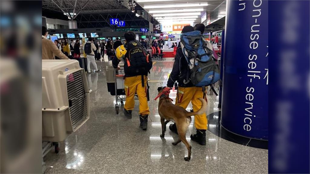 台灣40人搜救隊已抵達土耳其。圖／翻攝自Facebook@tyfdk9 